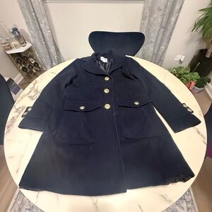 Sam Edelman Dark Blue Pea Coat with Gold Accents
